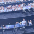 Ashton Kutcher and Mila Kunis at the Backstreet Boys concert