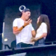 Ashton Kutcher and Mila Kunis at the Backstreet Boys concert