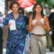 Katie Holmes and Suri Cruise seen walking to the set of Happy Hour in New York City