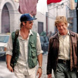 THE SPY GAME 2001 Universal Pictures film with Robert Redford at right and Brad Pitt.