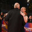 Elle Fanning and Stellan Skarsgård attends "Sentimental Value" Premiere during the BFI London Film Festival, at the Southbank Centre, Royal Festival Hall in London, England. UK. Sunday 12th October 2025