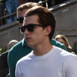Tom Holland seen on set filming 'Spider-Man: Far From Home' on October 12, 2018 in New York City