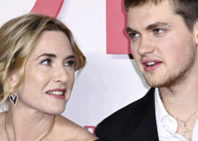 Kate Winslet, de mână cu fiul ei, Joe Anders, pe covorul roșu, la premiera „Goodbye June”. Ea a regizat, el a scris scenariul