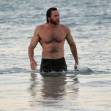 **RESTRICTIONS APPLY**Hugh Jackman takes an early morning swim on a brisk Winter's day at Bondi Beach