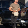 EXCLUSIVE: *NO DAILYMAIL ONLINE* Mr Muscle! Chris Hemsworth shows off his muscles in a tight t-shirt, spotted on an outing to the grocery store in Byron Bay
