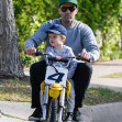 EXCLUSIVE: Jason Statham takes his son Jack for a ride on his Motocross bike