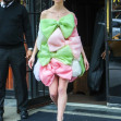 Anya Taylor-Joy leaves The Bowery Hotel in pink and green bows promoting 'Emma'