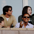 Tom Cruise, Connor și Isabella, în iulie 2009, la un meci, în Carson, California. Foto: Getty Images