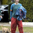 *EXCLUSIVE* Lena Headey and Marc Menchaca all smiles leaving the gym with their Puppy