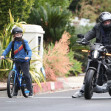 PREMIUM EXCLUSIVE Ben Affleck and son Samuel enjoy Harley Davidson ride