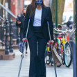 *EXCLUSIVE* One Step at a time! Actress Brooke Shields walks on crutches after breaking her femur