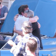 *EXCLUSIVE* George Clooney and Ben Affleck celebrate Ben's last day on set with a hug in front of cast and crew