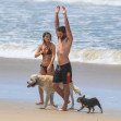 EXCLUSIVE: *NO DAILY MAIL ONLINE* PUPPY LOVE! Liam Hemsworth And Girlfriend Gabriella Brooks Head To The Beach With Liam's Dog Dora And A The Couple's New French Bulldog That Adopted Together Last Year