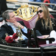 *PREMIUM-EXCLUSIVE* *MUST CALL FOR PRICING* - The British Actor Hugh Grant and wife Anna Elisabet Eberstein pictured looking relaxed and taking selfie's as they enjoy a romantic gondola ride on the Venetian waters on their holiday out in Venice.