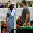 *EXCLUSIVE* Gerard Butler and Morgan Brown share a kiss at the Farmers Market