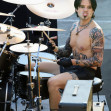 EXCLUSIVE: Sebastian Stan is the splitting image of Tommy Lee while performing drums as Motley Crue filming the Pam and Tommy docu-series.