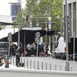 EXCLUSIVE: Liam Neeson continues to film "Retribution" outside central station in Berlin, Germany.