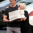 EXCLUSIVE: Hugh Jackman Is All Smiles While Picking Up Pizza With Wife Deborra-Lee Furness In The Hamptons.