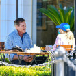EXCLUSIVE: David Hasselhoff and wife Hayley Roberts spotted at lunch in Calabasas, CA.