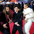 Jason Momoa (left), Timothee Chalamet and Zendaya attend a special screening of Dune at the Odeon Leicester Square in London. Picture date: Monday October 18, 2021.