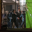 EXCLUSIVE: Keanu Reeves finishes filming "John Wick 4" with a night shoot at Gendarmenmarkt square in Berlin, Germany.