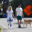 *EXCLUSIVE* Pamela Anderson and husband Dan Hayhurst take the dog for a walk in Malibu