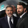 George Clooney and Ben Affleck arrive at the 2013 BAFTA Awards, held at the Royal Opera House in London