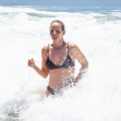 *EXCLUSIVE* Helen Hunt shows off her striking beauty while going for a splash in Malibu