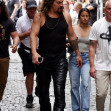 The American actor Jason Momoa is seen filming out on location of the upcoming new movie trilogy Fast and Furious 10 in Rome