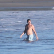 *EXCLUSIVE* Leonardo DiCaprio and girlfriend Camila Marrone enjoy a morning swim with family in Malibu!