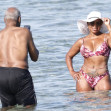 *EXCLUSIVE* *WEB MUST CALL FOR PRICING* The American actor Danny Glover is spotted finding the heat a little too much as he cools down in the sea with his wife Eliane Cavalleiro on his holidays in Sardinia