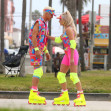 Margot Robbie and Ryan Gosling Rollerblade in Neon at Venice Beach While Filming Barbie Movie
