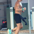 *EXCLUSIVE* Shirtless Colin Farrell works up a healthy sweat running in LA