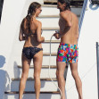 Adrien Brody and Georgina Chapman on a yacht with Natasha Poly