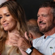 Antonio Banderas and Nicole Kimpel together with their twin sister Barbara Kimpel and her boyfriend the French actor Frederic Lerner enjoy the concert in Marbella Starlite of the famous Spanish singer-songwriter Joan Manuel Serrat