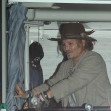 EXCLUSIVE: Johnny Depp Leaves The Concert Area Tollwood With The Tourbus In Munich, Germany