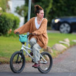 *EXCLUSIVE* Game Of Thrones" actress Lena Headey is all smiles riding a bicycle in Los Angeles