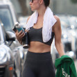 *EXCLUSIVE* Olivia Wilde shows off her abs as she wraps up her morning workout