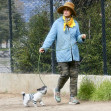 EXCLUSIVE: Actress Andie MacDowell is barely recognizable walking her pup at the Silverlake Reservoir walking trails