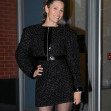 EXCLUSIVE: Jessica Biel Looks Fabulous In A Mini Black Dress As Leaving A Birthday Party In Soho