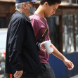 *EXCLUSIVE* Robert De Niro and his son Julian De Niro  stop for lunch at Via Carota in NYC  after recently announcing he is a dad again at age 79!