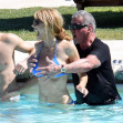 77-year-old American actor Sylvester Stallone pictured having fun with his wife Jennifer Flavin while enjoying a holiday in Porto Cervo.