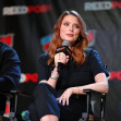 April Bowlby speaks onstage at HBO Max and DC's Doom Patrol and Titans panel during New York Comic Con 2022 on October 09, 2022 in New York