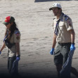 *EXCLUSIVE* Ashton Kutcher and Mila Kunis lead beach cleanup with Cub Scout Den