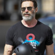 EXCLUSIVE: Hugh Jackman Holds A Helmet After Getting Separated From Wife Deborra-Lee Furness In New York City
