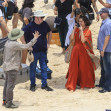 EXCLUSIVE: *NO DAILYMAIL ONLINE* â€�Bombshellâ€™ Ana De Armas Looks Glamorous As She Is Carried By Her Costars While Filming Scenes On A Gold Coast Beach In Australia For Her Role In Ron Howard's 'Survival Thriller' Film, "Edenâ€ť
