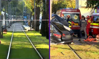 Accident grav în București. Un șofer a murit după ce mașina sa a fost lovită de tramvai. Vatmanul a ieșit pozitiv la DrugTest