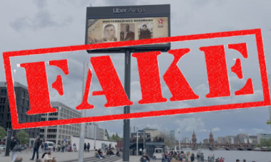 Propaganda rusă a fabricat o înregistrare video cu soldați din Armata Roșie pe panouri publicitare din Berlin