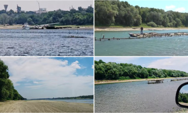 Dunărea scade periculos. Imagini spectaculoase cu epave germane din Al Doilea Război Mondial, care ies la suprafață pe cursul fluviului