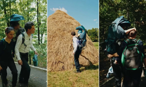 VIDEO Nicușor Dan a mers în drumeție în Republica Moldova, alături de partenera sa și de cei doi copii ai lor
